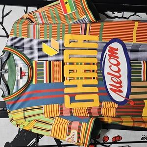 Ghana Colorful Graphic Soccer Jersey Shirt‎ Size Large NWT